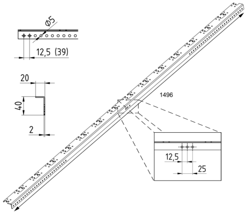 Winkel Montageset PV Zaun Set 0°